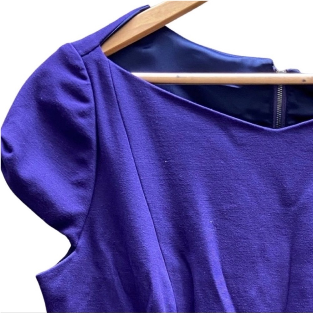 Tahari Purple Dress $324 NWT "Trudy" sz 14 Jewel Tone Boatneck - Picture 4 of 12